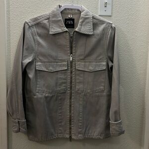 Zara Men's Light Gray Shirt Jacket